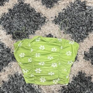 Floral Green crop top